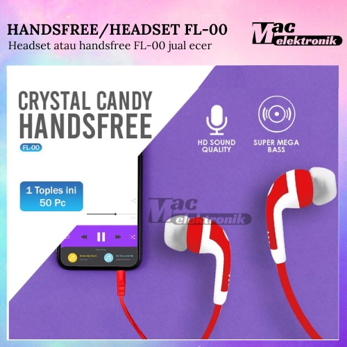 Headset / Handsfree Earphone Toples dan Ecer Bass enak FL 00 + mic