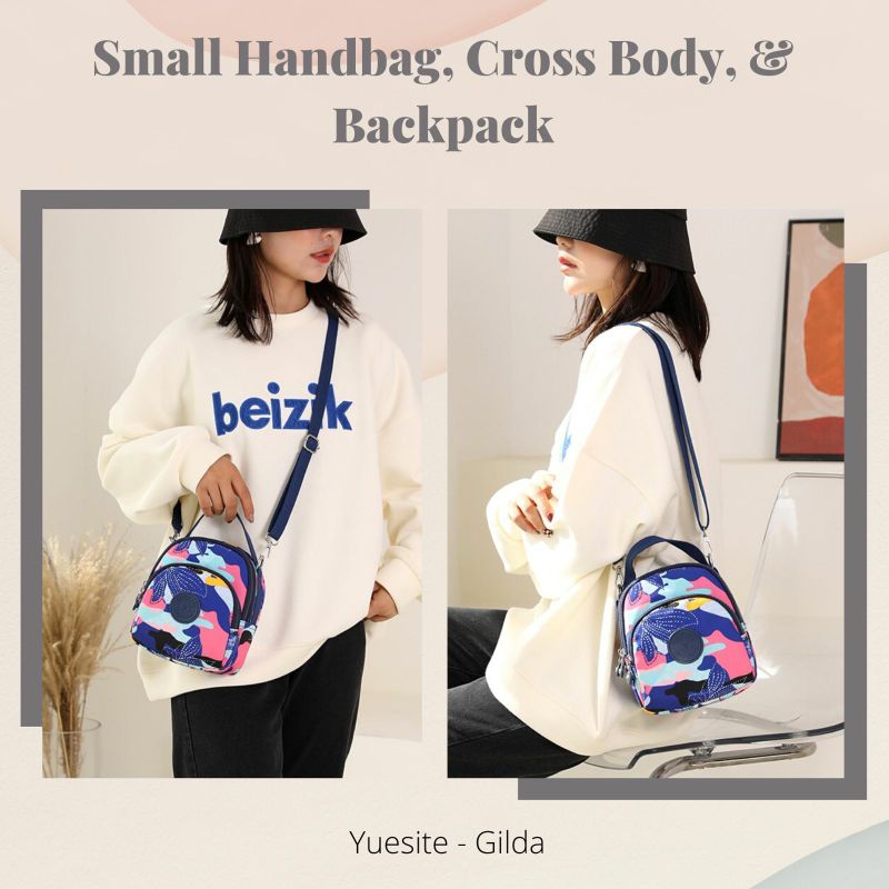 TAS WANITA YUESITE GILDA TENTENG SELEMPANG DAN RANSEL SMALL KECIL IMPORT  BACKPACK CYUTEBAGS