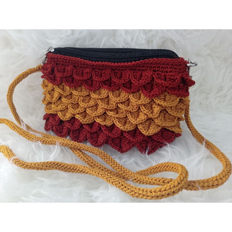 Tas Rajut Motif Crocodile