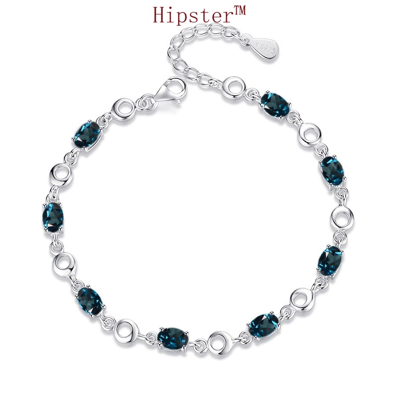 Classic Fashion Hot Sale Ocean Heart Color Natural Gemstone Bracelet