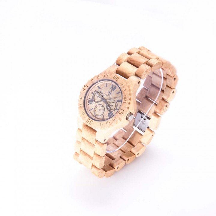 Jam Tangan Kayu Unik Original MERRY TIME Watch M-C60 with 6 Needles Movement 6P29 Diameter 45MM 12MM