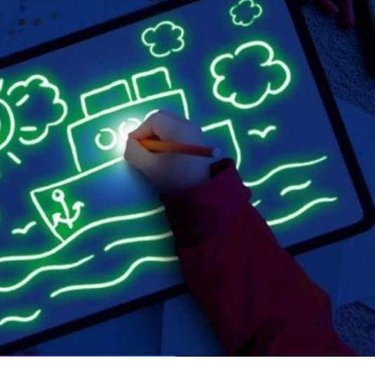 

♤ Magic Drawing Board Mainan Papan Tulis Ajaib Edukasi Anak Glowing Board LED Light Draw The Light ♟