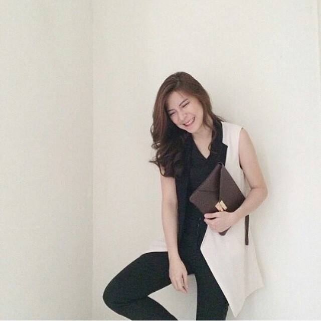 JANE COLLECTION || Blazer Wanita Hitam OOTD Kasual Outerwear Vest Cewek Rompi Outer Putih - Mono Blazer White