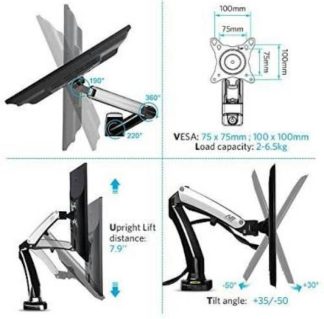 BRACKET MONITOR KOMPUTER 27 26 24 22 20 19 17 INCH NB F100 BUILT IN USB
