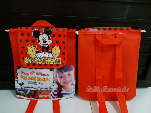 Tas / Goodie Bag Souvenir Ulang Tahun / Ultah Anak  Ransel Banner Custom-1