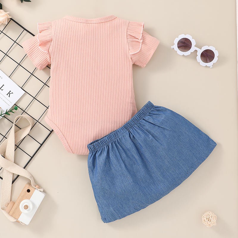 [ISI 2] 0-2 thn JUMPER TOP + CELANA/ ROK SET SETELAN PANTS PENDEK ATASAN JUMPSUIT ROMPER XMY AY