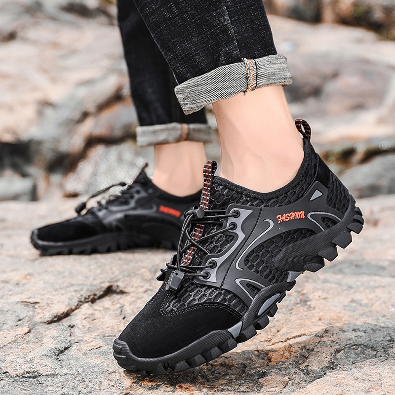 COD Sepatu Sandal Hiking Pria Olahraga Tali Waterproof Gunung Mendaki Antislip Keren Bernapas Musim Panas 034