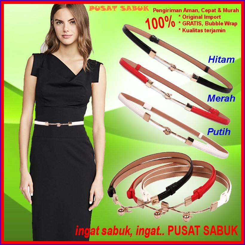 Ikat Pinggang Wanita Kulit Kecil Gesper Tali Korea Women Belt Fashion pesta Sabuk Cewek Karet Murah