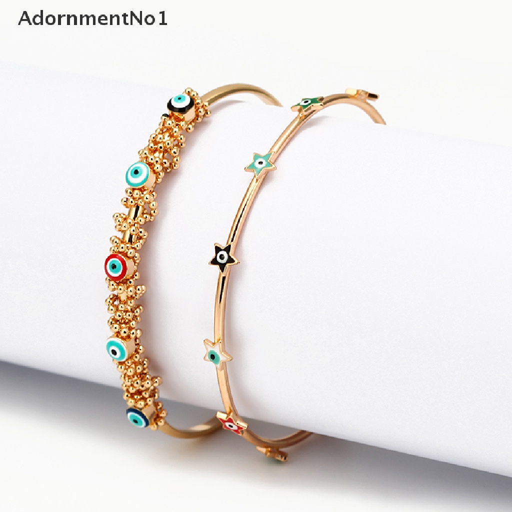 (AdornmentNo1) Gelang Tangan Gaya Turki Motif Mata Iblis Aksen Hollow Untuk Perhiasan Wanita / Hadiah