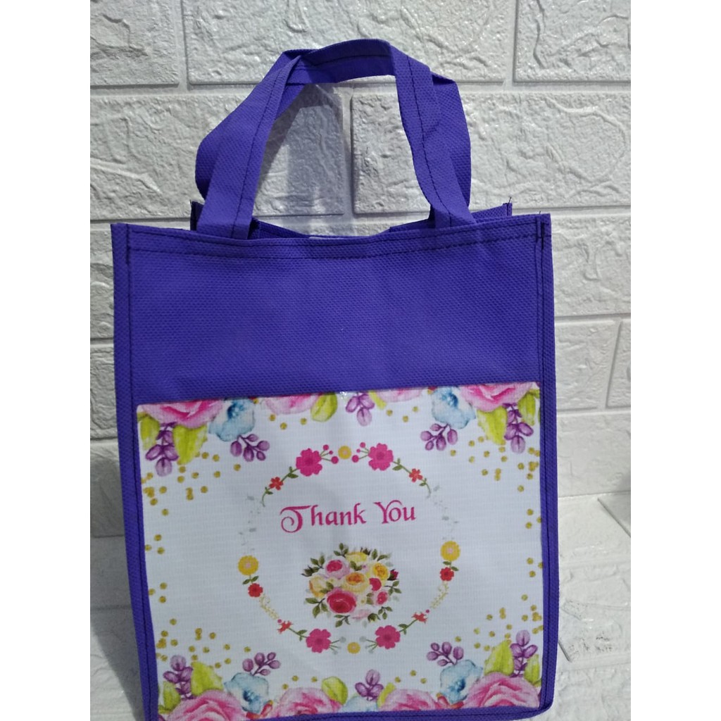 

TAS SPUNBOND Thank You Floral Goodie bag ulang tahun anak harga MURAH