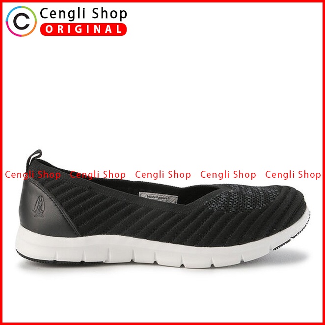 SEPATU SLIP ON WANITA HUSH PUPPIES ORIGINAL CASUAL BRANDED BLACK HW09