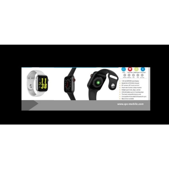 Smartwatch Jam Tangan Pintar Heart Rate Support Android iOS Garansi Resmi SPC SW34 Warna Hitam