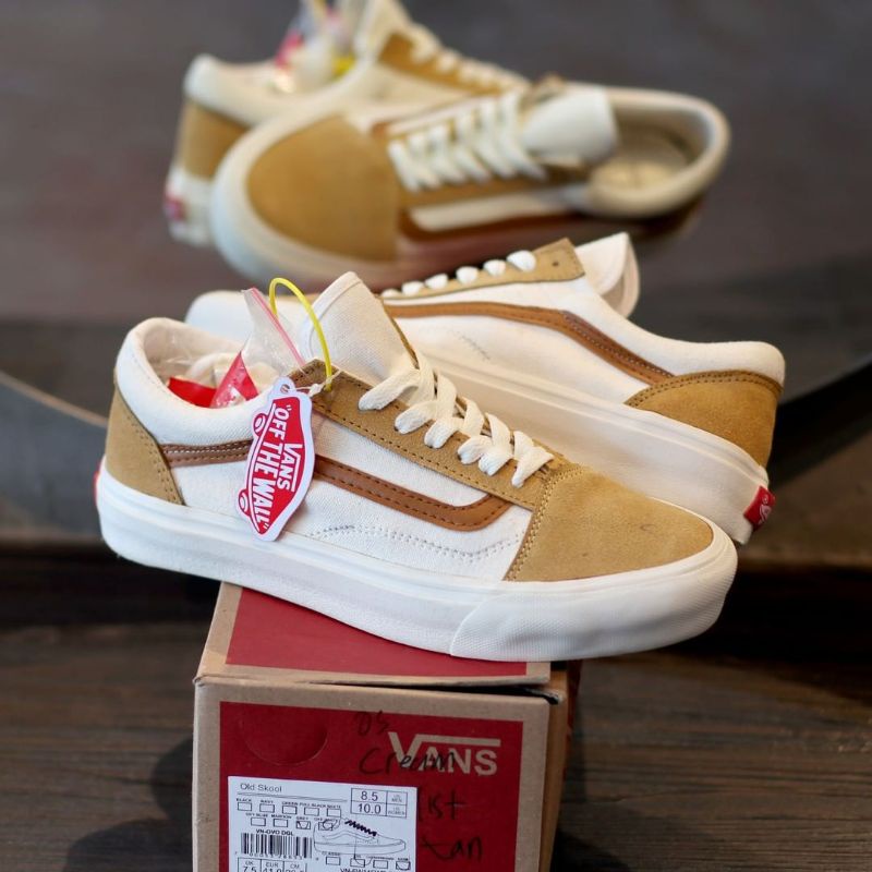 brown and white vans