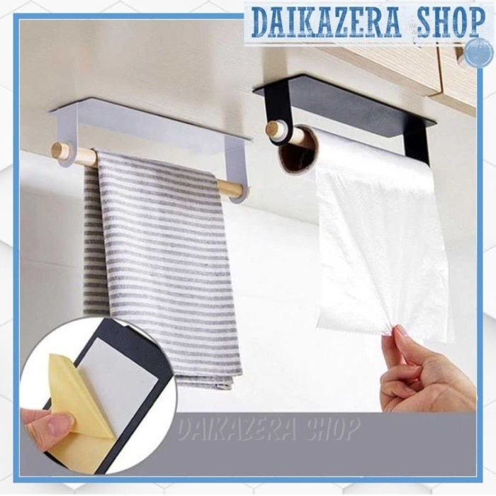 Gantungan Tempat Tisu Toilet Dapur Kitchen Set Serbaguna Model Roll - Putih