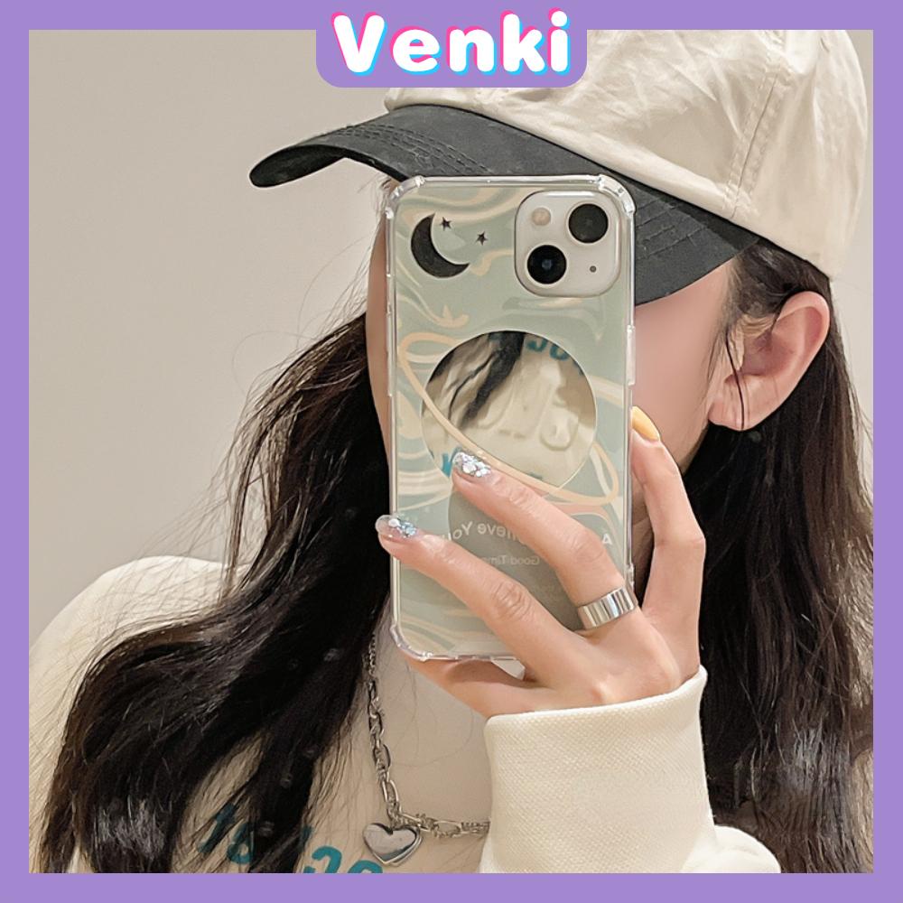 iPhone Case Acrylic Luxury Makeup Mirror Airbag Shockproof Protection Camera Moon Planet Cute Compatible For iPhone 11 iPhone 13 Pro Max iPhone 12 Pro Max iPhone 7 Plus iPhone xr