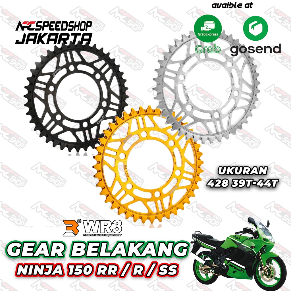 Gear Belakang Wr3 Kawasaki Ninja 150RR / R / SS Gear WR3 428 39-41T