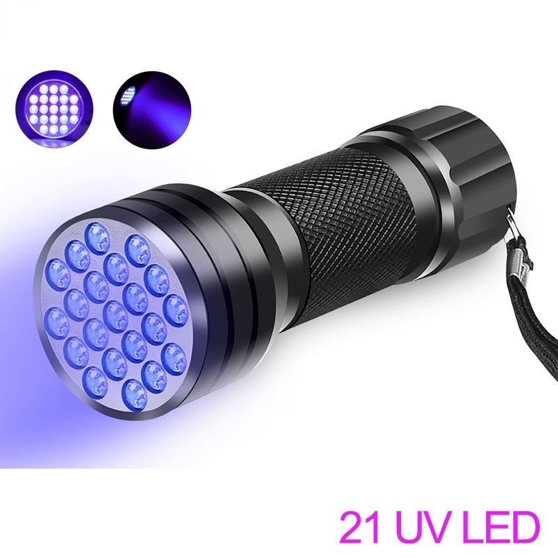 Outdoor Validation Tools Powerful Purplelight Invisible 21 LED UV Ultra Violet Handy Anti-counterfeiting Detection