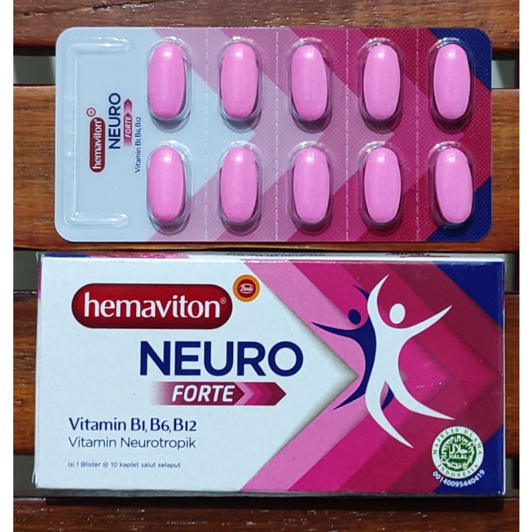 Hemaviton Neuro Forte Isi 10 Kaplet / Vitamin B1 / Vitamin B6 / Vitamin B12 / Mengatasi Kesemutan / Kebas-kebas