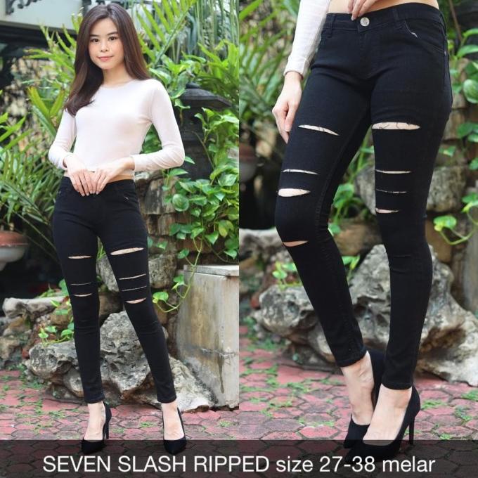 CELANA JEANS WANITA SEVEN SLASH RIPPED SYS CLOTHIER