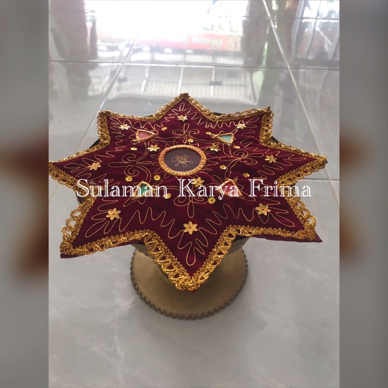 Carano+tutup jahitan sulam benang emas