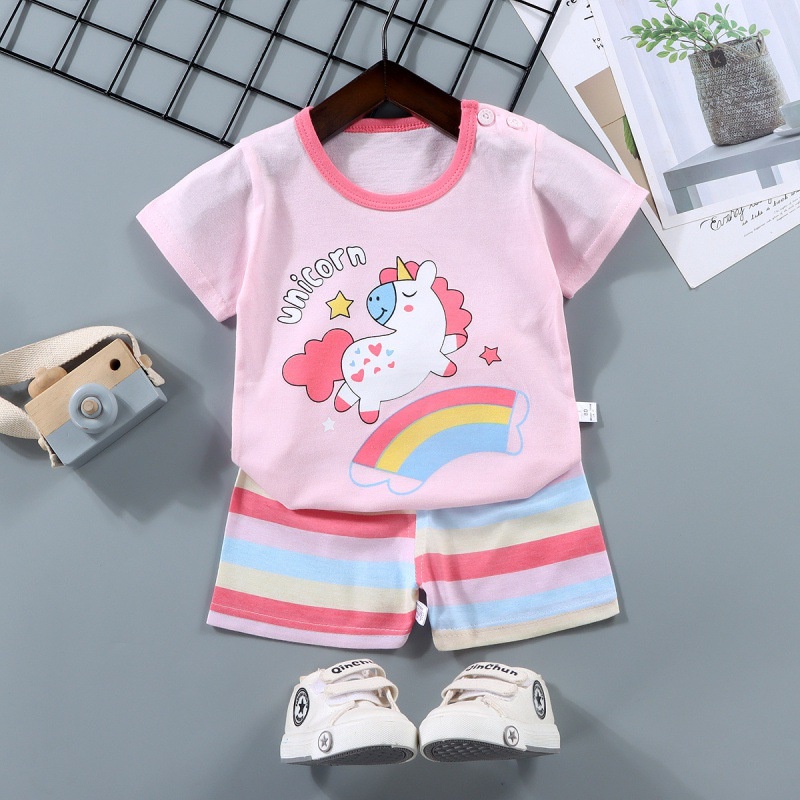 Cherry COD Setelan Baju Anak Laki Laki Import / Baju Anak Perempuan / Baju Bayi SLP76