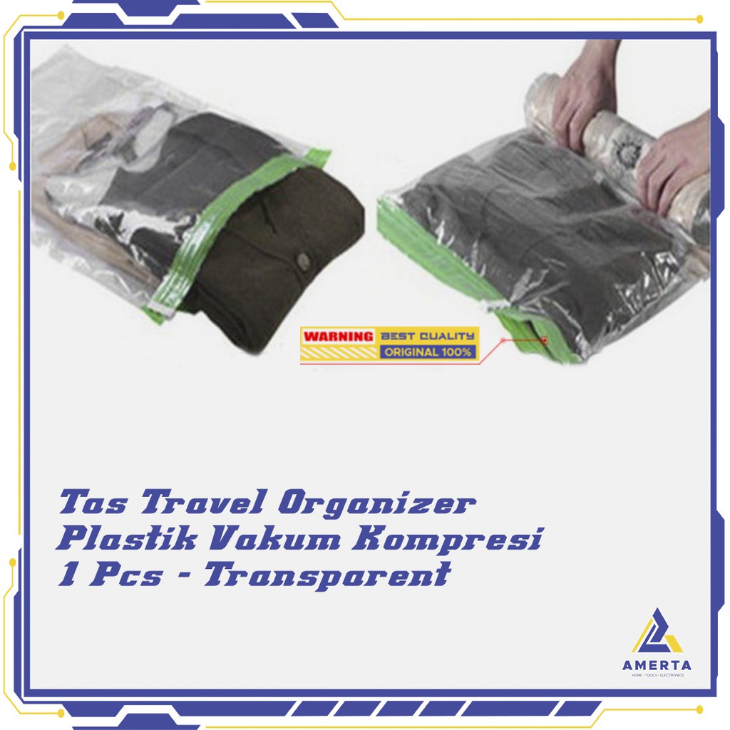 Plastik Vakum Kompresi Tas Travel Organizer  1 PCS - VB-70 - Transparent