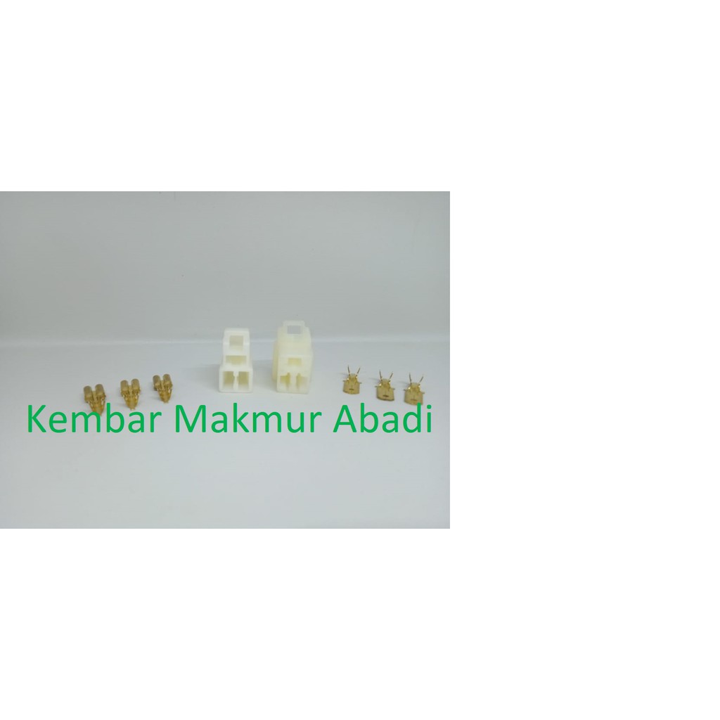 Socket 3 Pin Besar + Skun / Soket Motor / Konektor Motor/ Connector Kabel / Socket Kabel Motor 3 Pin