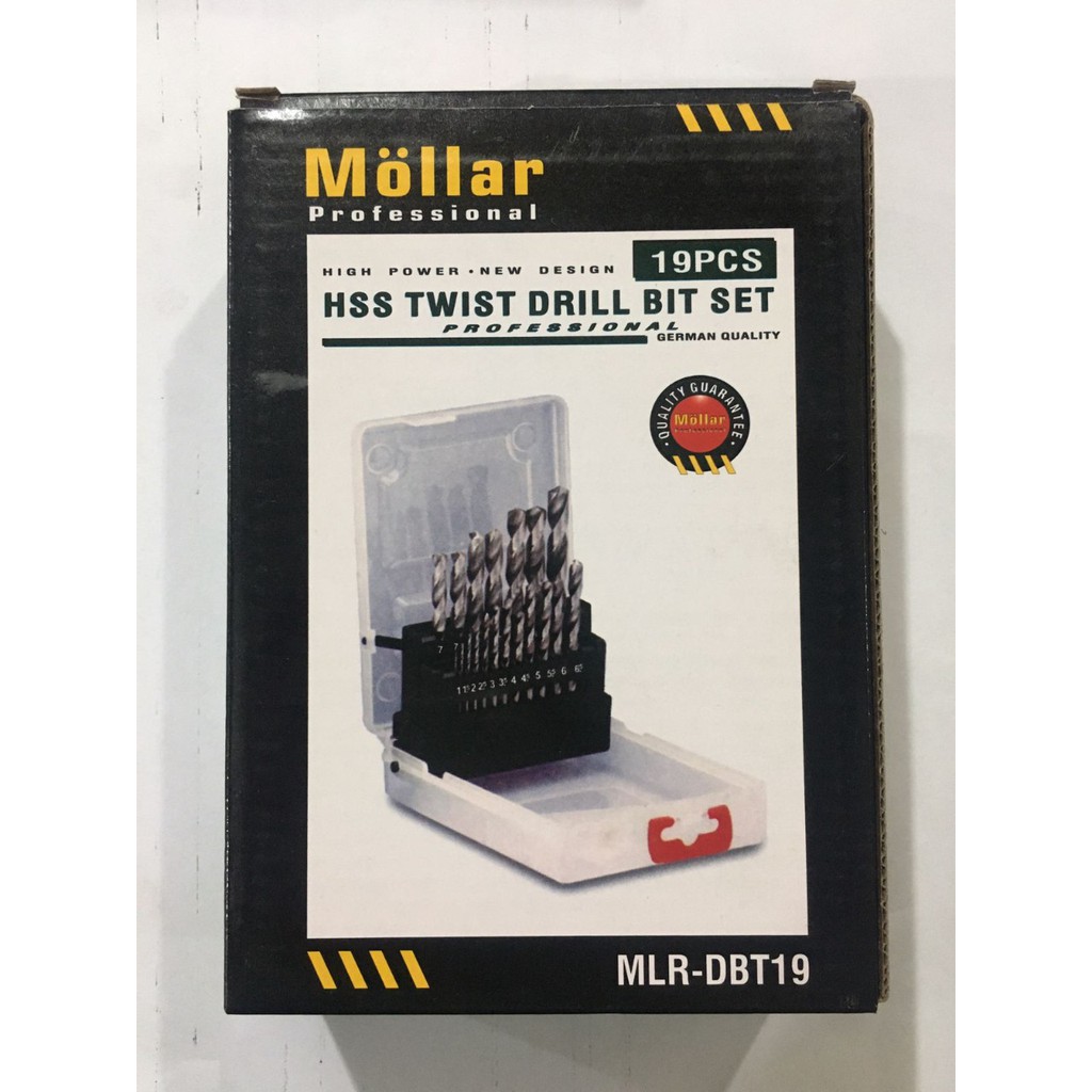 MOLLAR MATA BOR BESI HSS 19PCS DRILL BIT SET 19 PCS