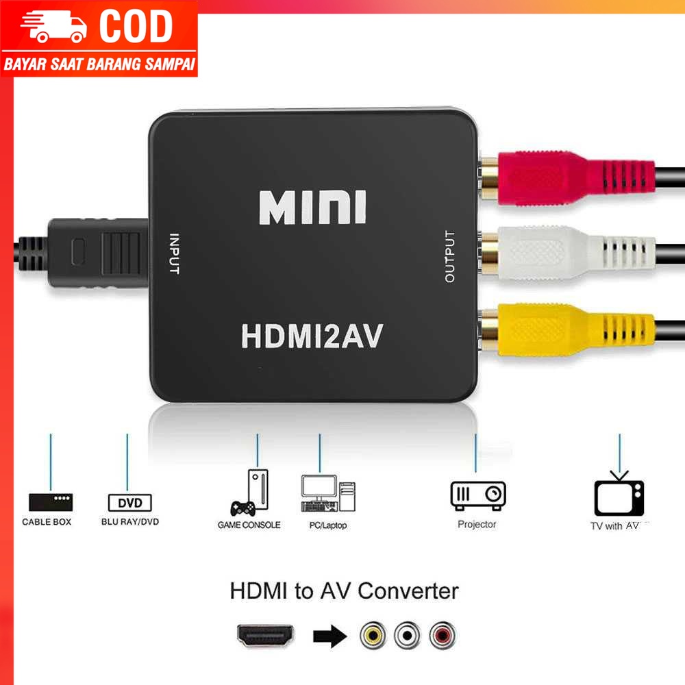 (1005 BARANG ORI) Kebidu Adapter Konverter HDMI to RCA AV 1080p - HDV-M710