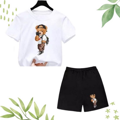 Jeco fashion set anak printing carbe bear miror selfie unisex