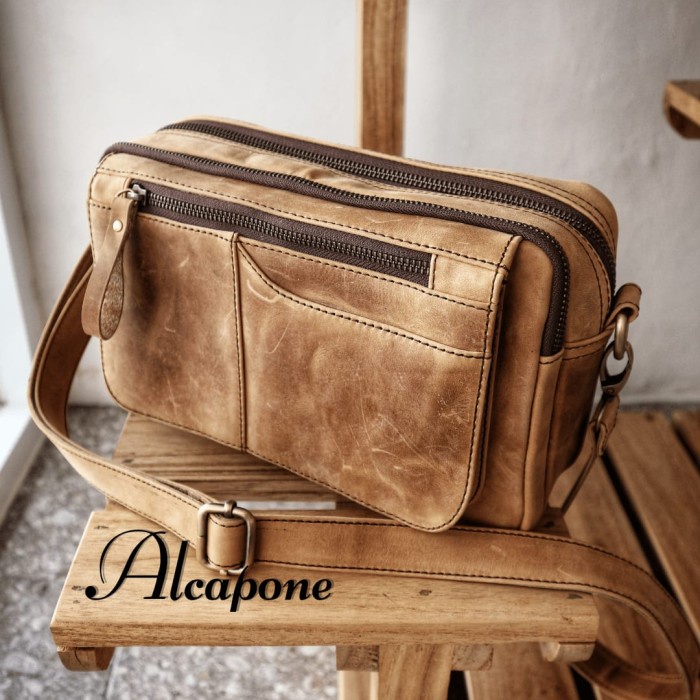 Tas Kulit asli tas selempang pria Hand bag dari kulit asli Premium