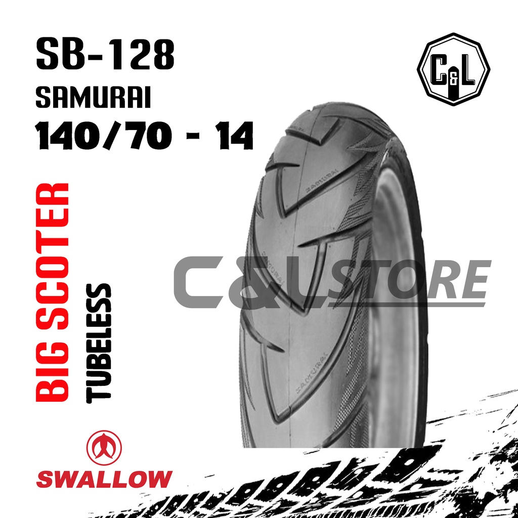 BAN LUAR MOTOR SWALLOW 140/70-14 RING 14 SB-128 SAMURAI TUBELESS