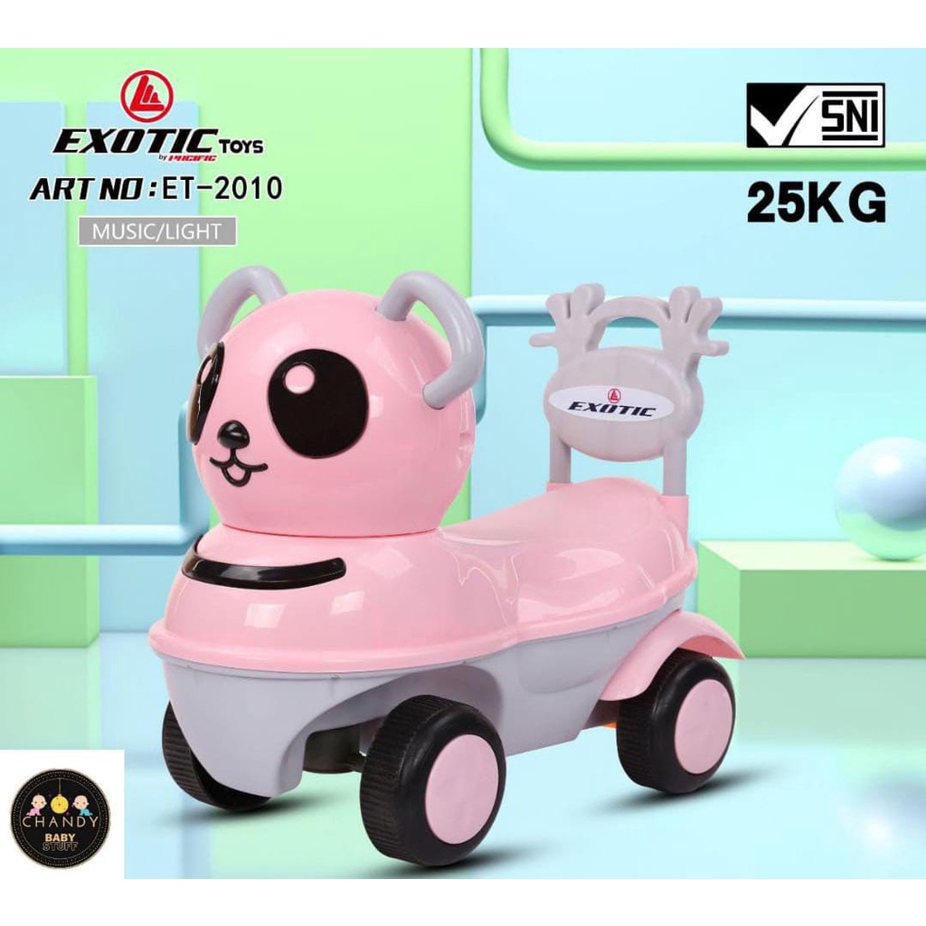 EXOTIC MAINAN ANAK MOBIL MOBILAN DORONG RIDE ON PANDA ET2010 BEBEK ET2009-ET2010 PINK