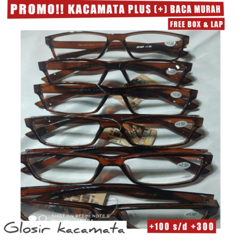 Kacamata plus (+) baca laki - laki wanita unisex kacamata khusus baca +100 s/d +300 kacamata plus ba