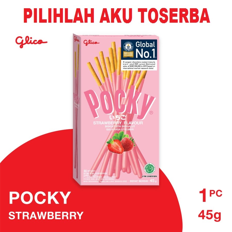 Glico Pocky REGULAR PACK STRAWBERRY / STROBERI - (HARGA PER 10 BOX)