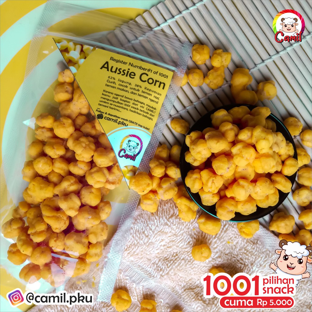 

[CAMIL REG.0001] AUSSIE CORN , CEMILAN / SNACK JAGUNG AUSTRALIA