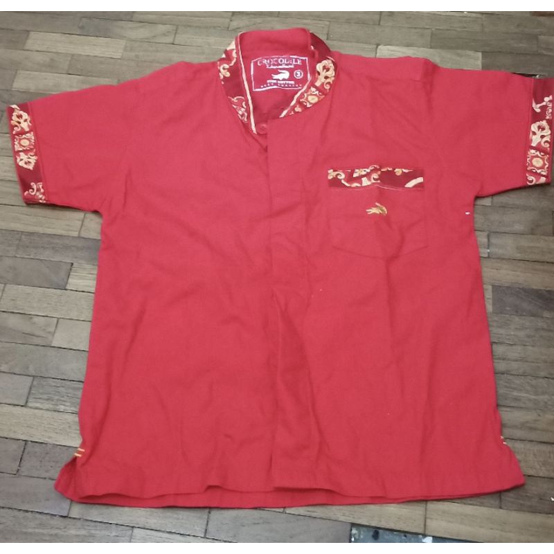 kemeja merah anak laki merk crocodile