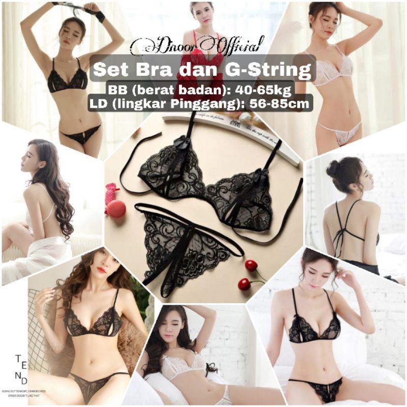 Lingerie Set Sexy Bahan Lace Transparant / Baju Dinas Seksi / kado nikah / Stocking, Swimsuit, Bodysuit, Sling, Babydoll dan Bra G-String