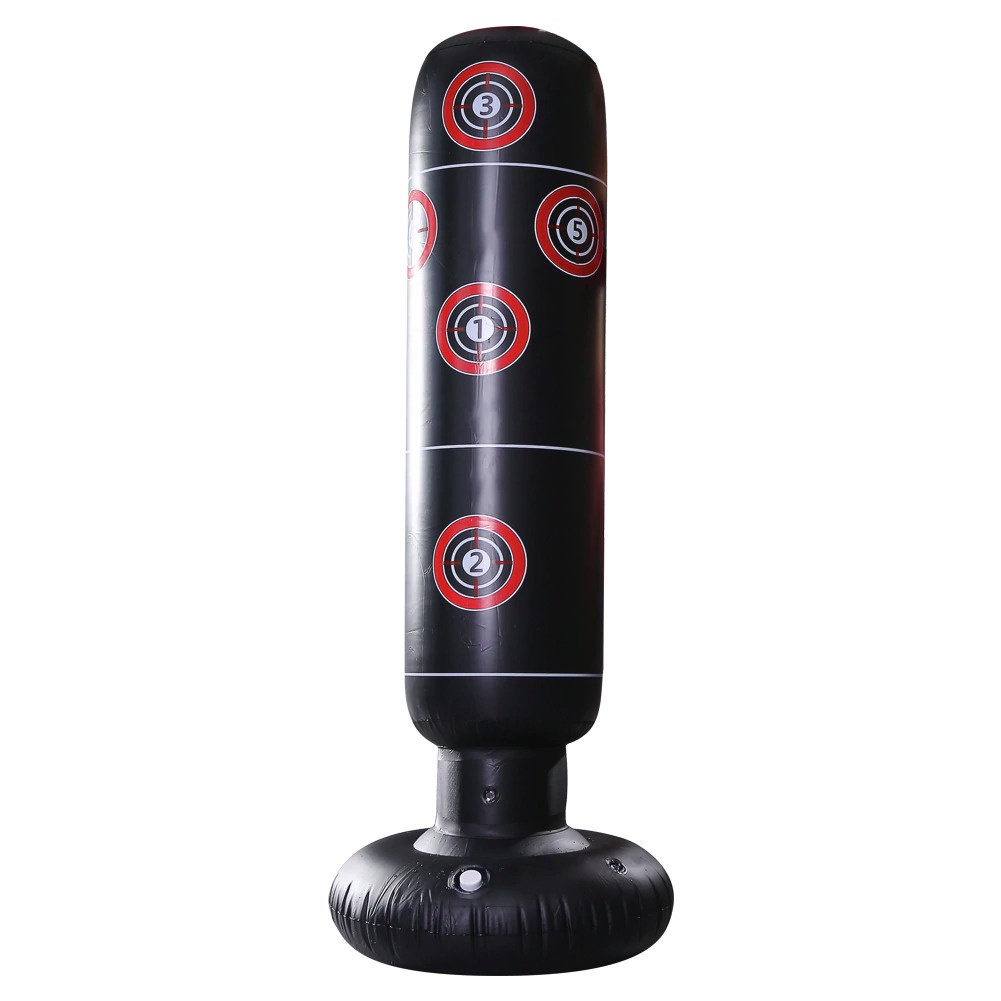 Jusenda Vertical Punching Bag Tiang Samsak Tinju Boxing Punch Target Inflatable 1.6 Meter - black