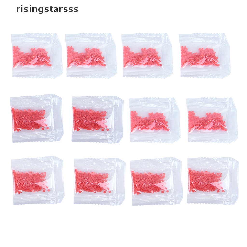 Rsid Span-new 12bags/set = 2400pcs Aksesoris Memancing Merah Tackle Rubber Band Untuk Umpan Cacing Darah