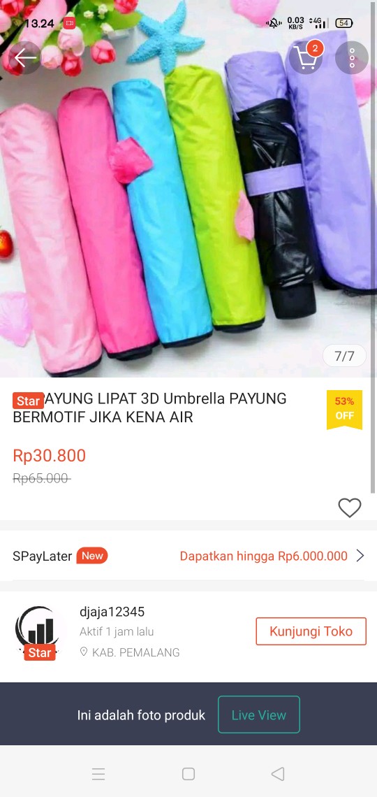 Payung Lipat 3d Umbrella Payung Bermotif Jika Kena Air