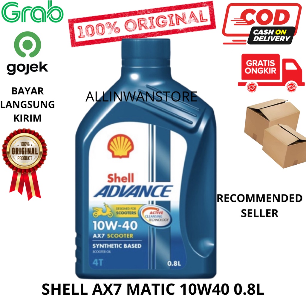 SHELL ADVANCE AX7 MATIC 10W-40 0.8L Liter ASLI ORIGINAL 100%