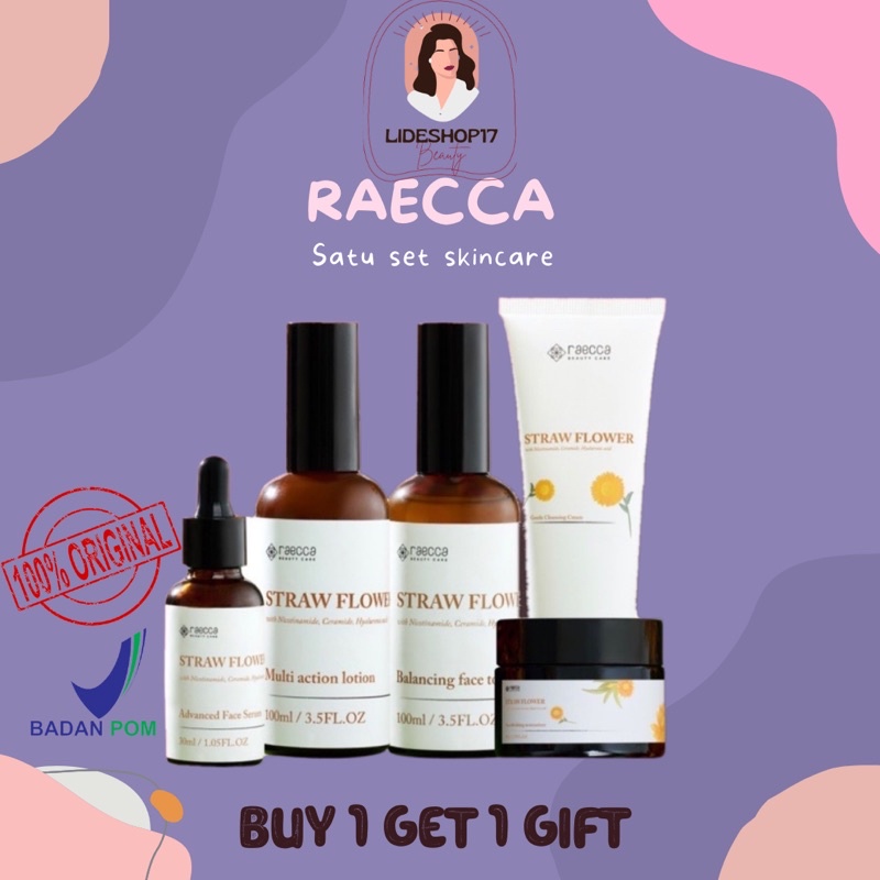 [READY] RAECCA 5IN1 STRAWFLOWER SET SKINCARE BY RAECCA SATU SET SKINCARE RAECCA STRAW FLOWER