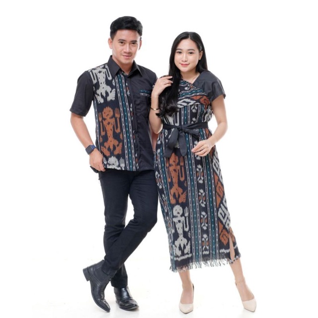 Couple sarimbit Long dress wanita terbaru dan kemeja lengan panjang dan pendek kondangan wedding dre