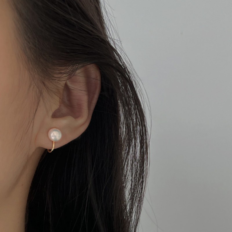 Anting Klip Tanpa Tindik Aksen Mutiara Gaya retro Untuk Wanita