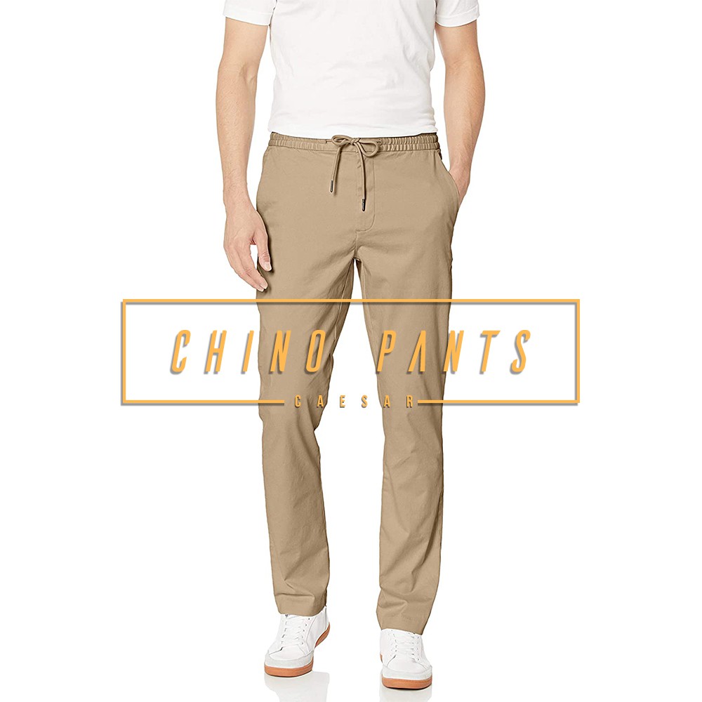 Celana Panjang Casual Pria Chino Pinggang Karet - Cino Pinggang Karet Slimfit Premium by Caesar Olshop