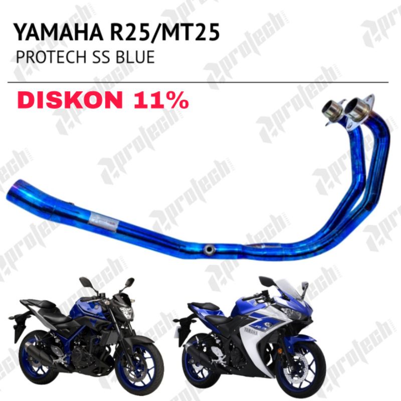 Yamaha MT25 / R25 — Header Inlet 51 mm · Blue — foto 2