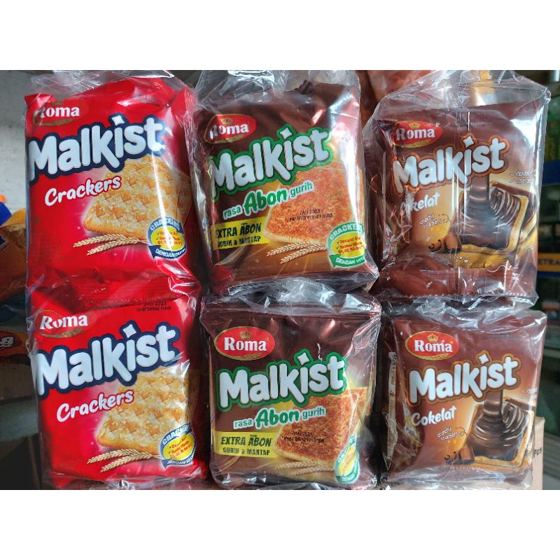 

Roma Malkist Crackers 27gr Kemasan Renceng is 10pcs (crackers ,abon & chocolate)