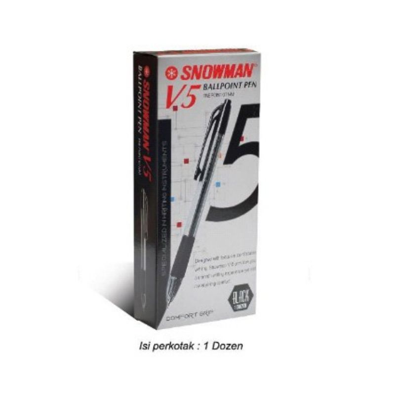 

Pulpen Retractable V5 Snowman 0.7mm Tinta Hitam Per Lusin