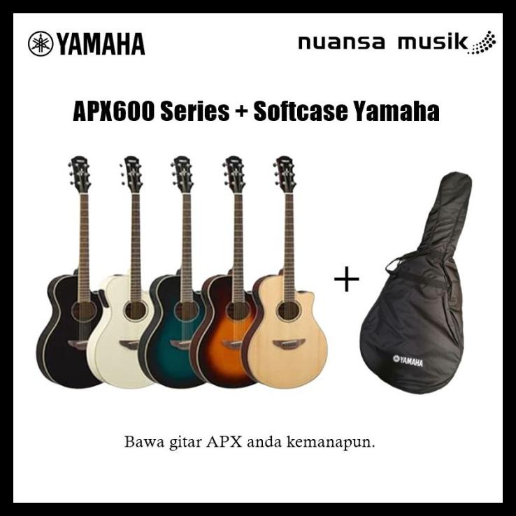 Yamaha Apx600 / Apx-600 / Apx 600 Gitar + Softcase Yamaha - Hitam